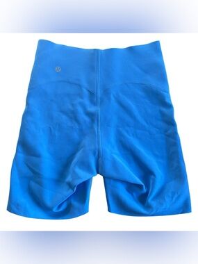 Lululemon Glow Up Super-High-Rise Bike Short 6" Sz 4 Pool Party Blue